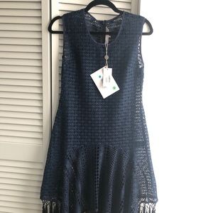 Small Clover Canyon crocheted navy dress